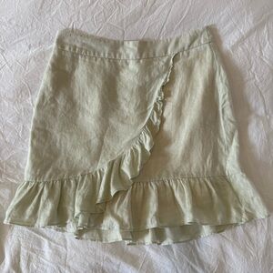 Ruffled Light Green Skirt